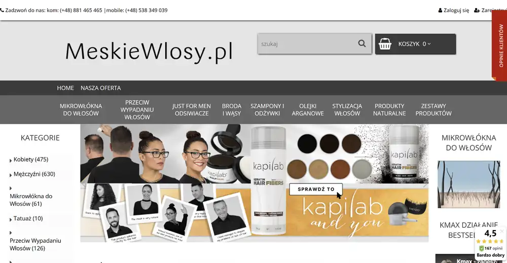 MęskieWłosy.pl - wersja komputerowa