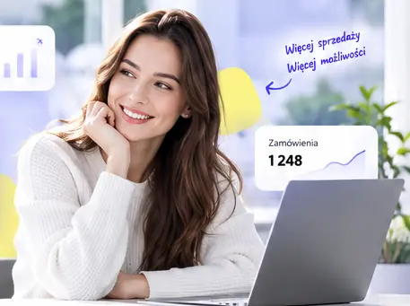Właścicielka sklepu internetowego przy laptopie
