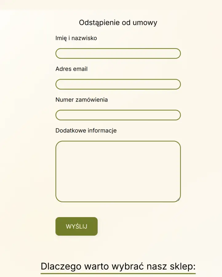 Formularz odstąpienia od umowy online
