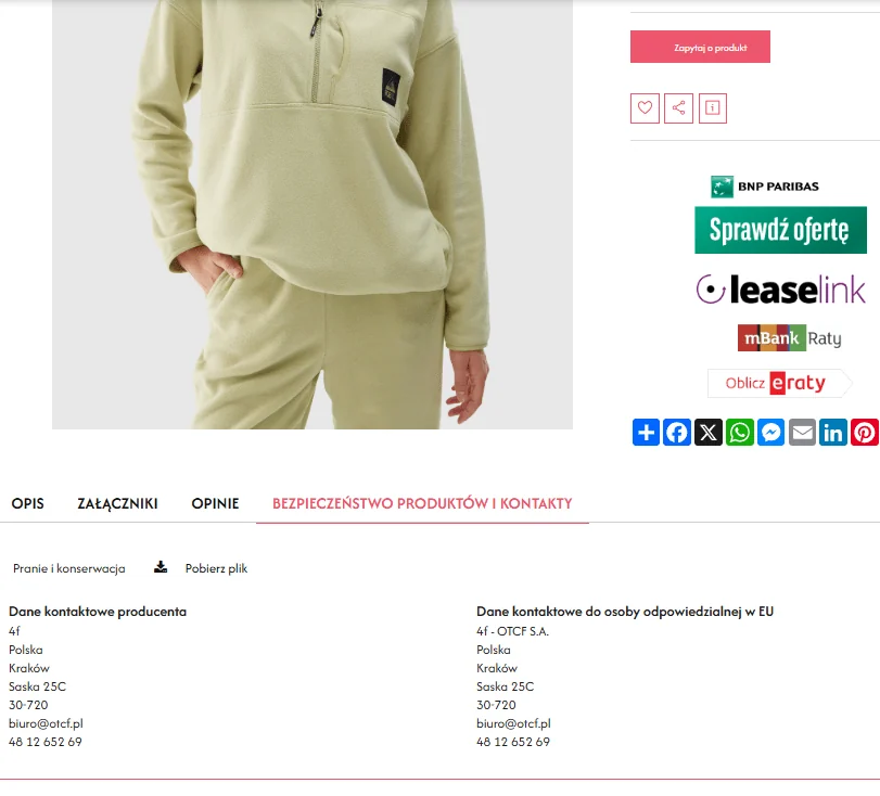 Ilustracja: Jak wyświetlić dane dotyczące GPSR na karcie produktu w sklepie internetowym sStore?