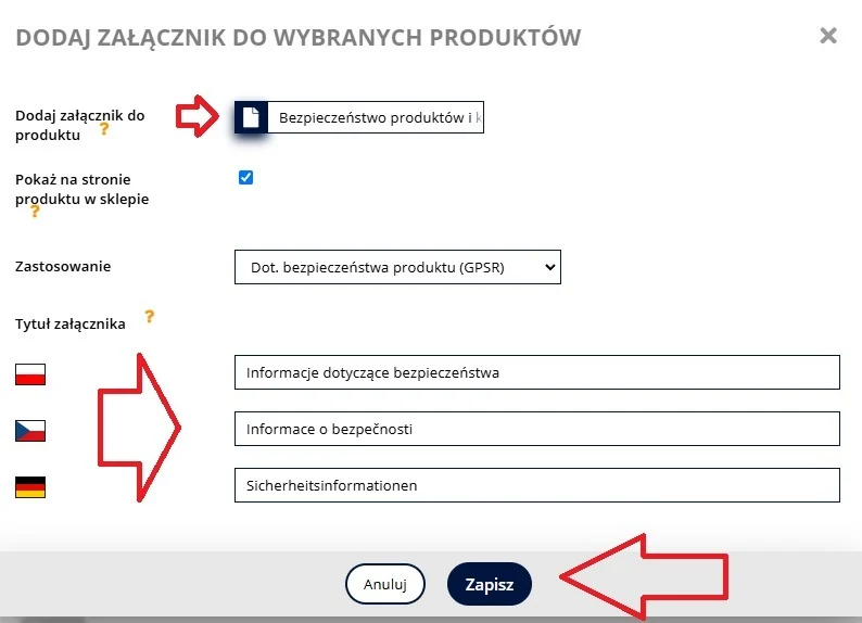 Ilustracja: Jak dodać do sklepu internetowego sStore dane o bezpieczeństwie produktów, takie jak certyfikaty, atesty, ostrzeżenia oraz inne istotne informacje dot