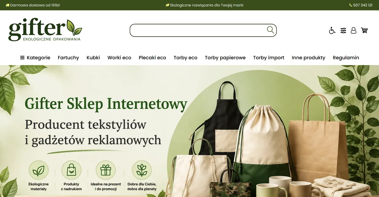 Gifter - pełny podgląd sklepu